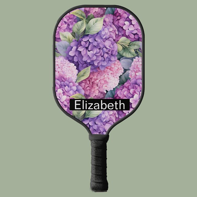 Pink and Purple Hydrangea Flower Personalized Pickleball Schläger (Von Creator hochgeladen)
