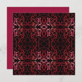 Pink And Red Dots And Squiggles Pattern On Black Karte