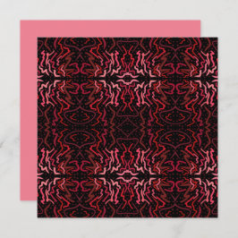 Pink And Red Dots And Squiggles Pattern On Black Karte