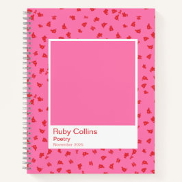 Pink and Red Floral Aesthetic Notebook Notizbuch