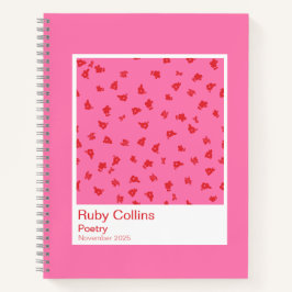 Pink and Red Floral Aesthetic Notebook Notizbuch