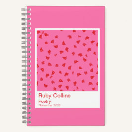 Pink and Red Floral Aesthetic Notebook Notizbuch