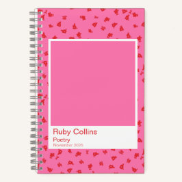 Pink and Red Floral Aesthetic Notebook Notizbuch