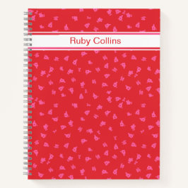 Pink and Red Floral Spiral Notebook Notizbuch