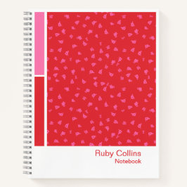 Pink and Red Floral Vertical Palette Notizbuch