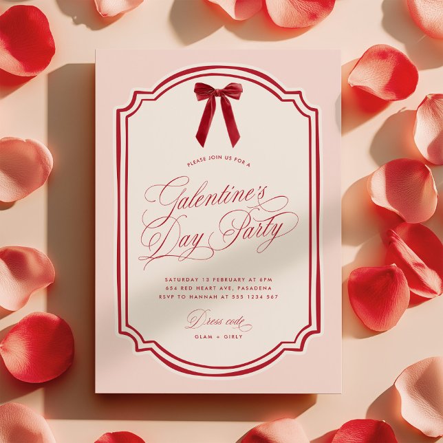 Pink and Red Galentine's Day Party Invitation Einladung (Von Creator hochgeladen)