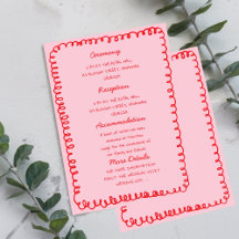 Pink and Red hand drawn heart Whimsical Wedding