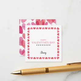 Pink and Red Heart Square Enclosure Valentine Card Begleitkarte