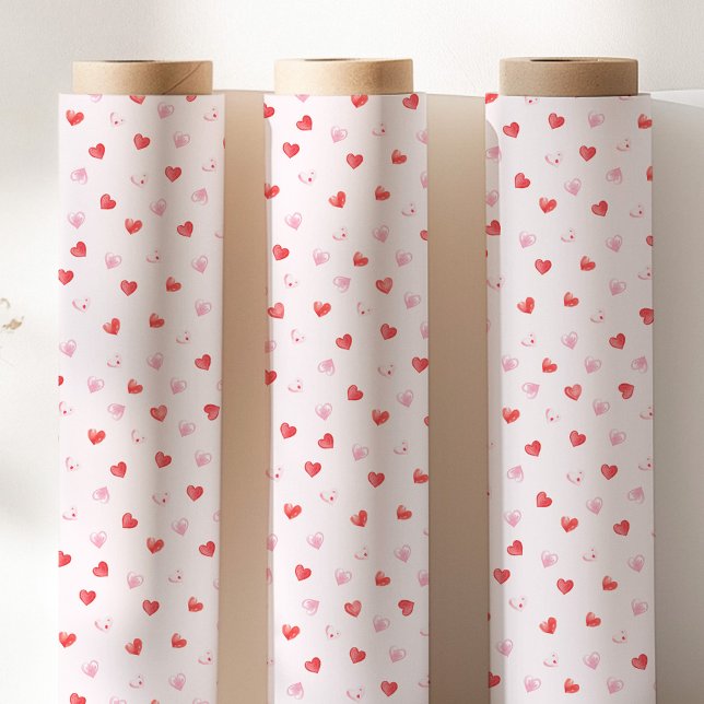 Pink and Red Hearts Geschenkpapier (Von Creator hochgeladen)