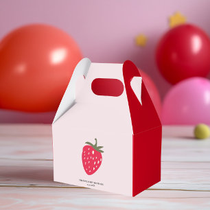 "Pink and Red Strawberry Baby Dusche Geschenkschachtel