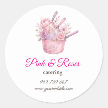 Pink and Roses Catering Geschäft Markenaufkleber