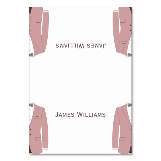 Pink and Sage Gay Wedding Place Cards Tischnummer (Vorderseite)