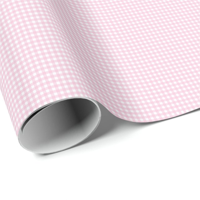 Pink and White Gingham Geschenkpapier (Rolleneckpunkt)