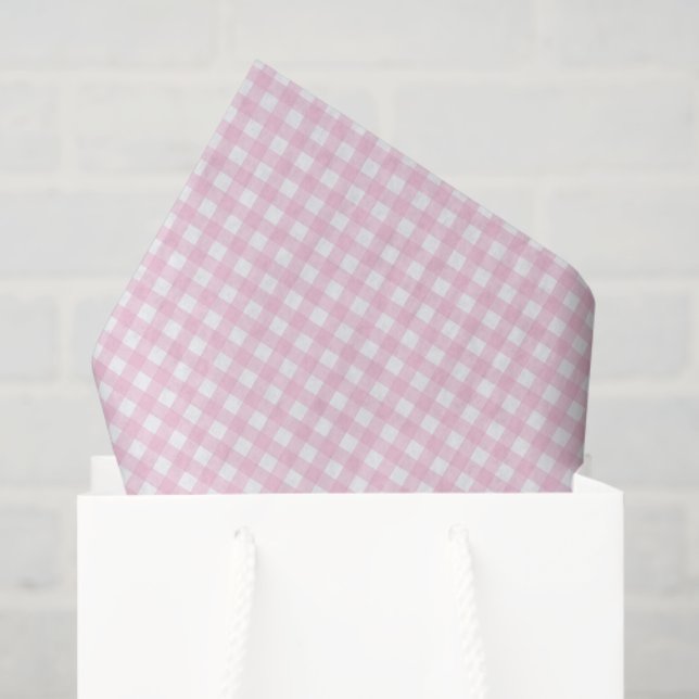 Pink and White Gingham Seidenpapier (Geschenktüte)