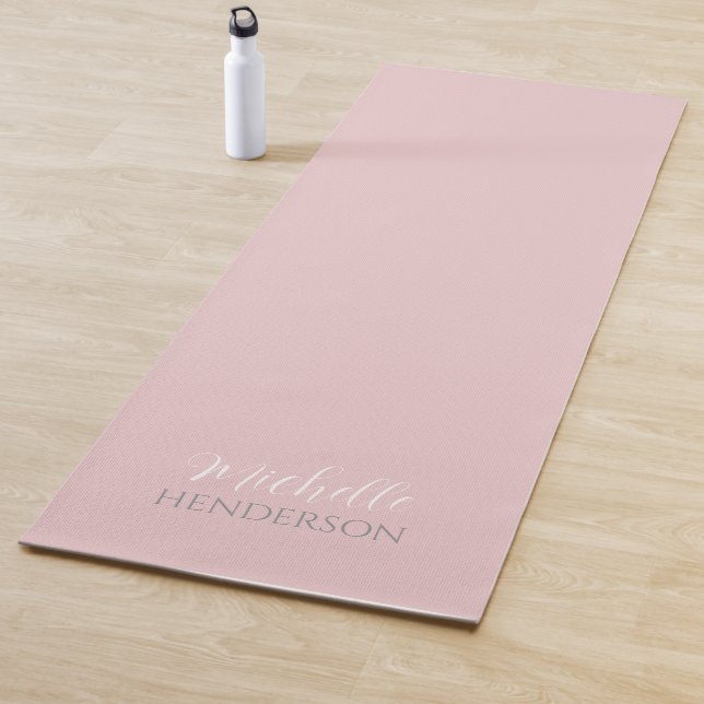 Pink and White Personalized Monogram Name Yogamatte (Beispiel)