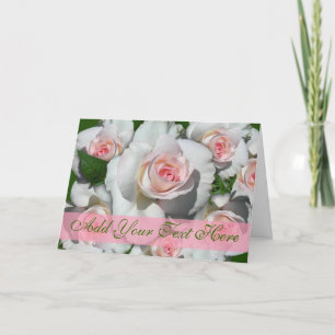 Pink and White Roses Notecards Karte
