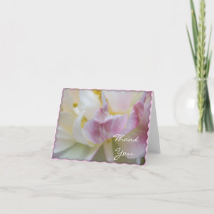 Pink and White Tulip Flower Blossom Thank You Dankeskarte