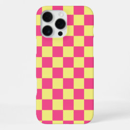 Pink and Yellow Checkered Print iPhone 16 Pro Max Hülle