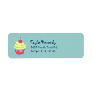 Pink and Yellow Cupcake with Cherry On Top