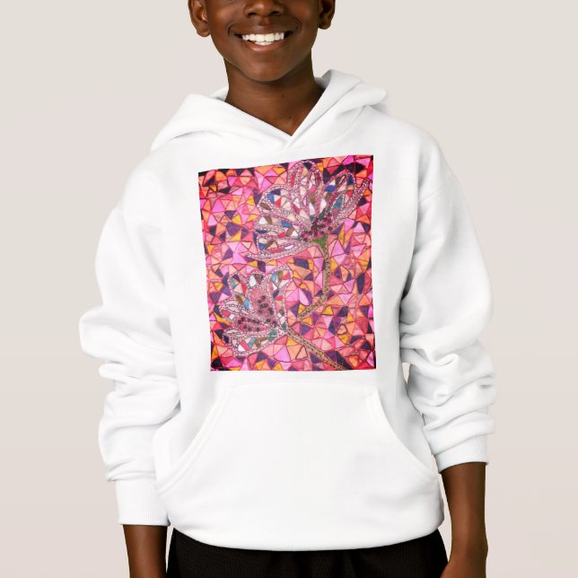 Pink and yellow flowers hoodie (Vorderseite)