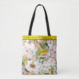 Pink and Yellow Mariposa Personalized Tote Bag