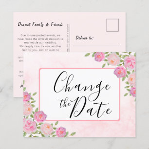 Pink Ändern Sie das Datum der Ankündigung des verz Postkarte