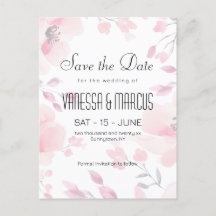Pink Anemone Bloral Wedding Save the Date