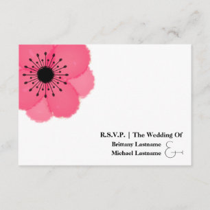 Pink-Anemone modernes Wedding R.S.V.P. RSVP Karte