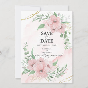 Pink Anemone Save the Date Einladung
