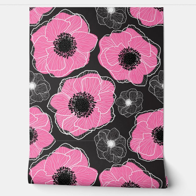 Pink Anemones Wildblume G604 Tapete (Abrollen)