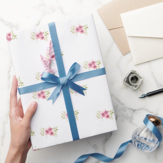 Pink Anemones Wrapping Paper Geschenkpapier (Schenken)