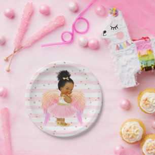 Pink Angel Ballerina Kinderdusche/Geburtstagsparty Pappteller