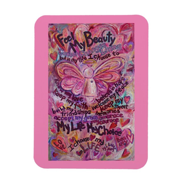 Pink Angel Cancer Gedicht Kunstmagnete Magnet (Vertikal)