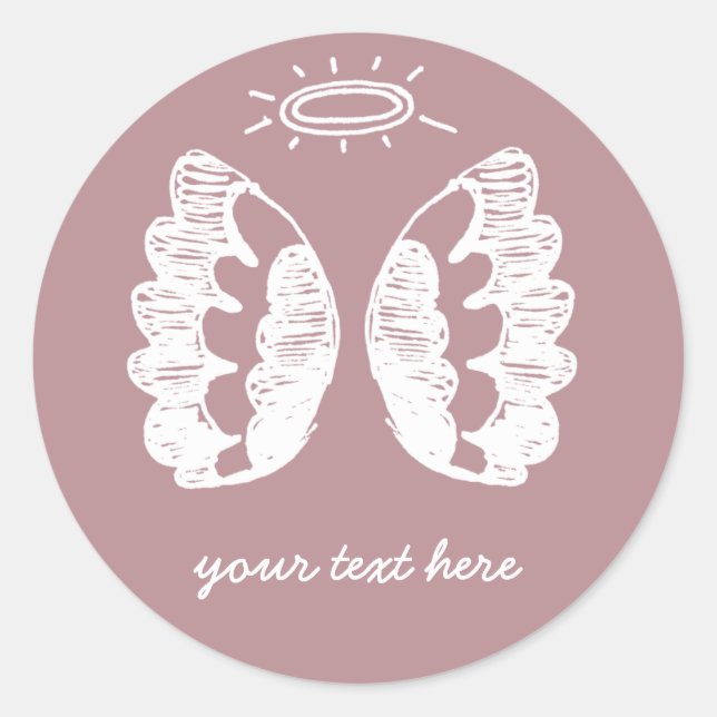 Pink Angel Runder Aufkleber (Vorderseite)
