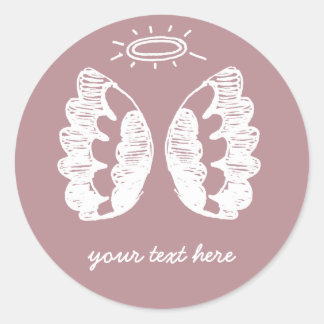 Pink Angel Runder Aufkleber