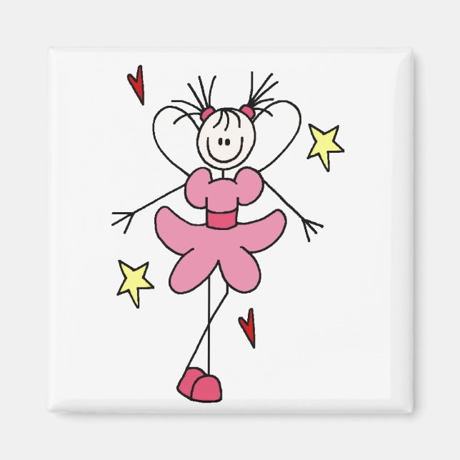 Pink Angel Strichmännchen Magnet (Vorne)