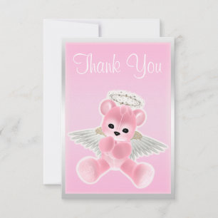 Pink Angel Teddy Bear Danke Baby Dusche