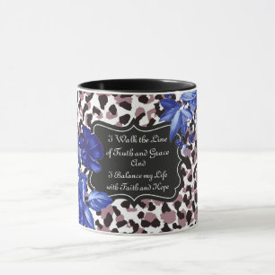 Pink Animal Print Floral Tasse. Ich laufe die Lini Tasse