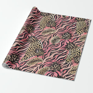 Pink Animal Print Fusion - Nahtloses Muster Geschenkpapier