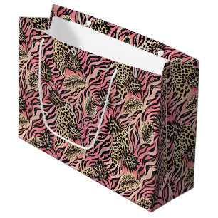 Pink Animal Print Fusion - Nahtloses Muster Große Geschenktüte