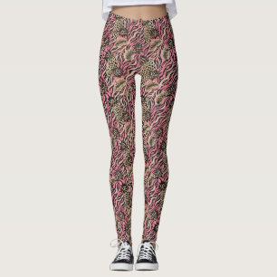 Pink Animal Print Fusion - Nahtloses Muster Leggings