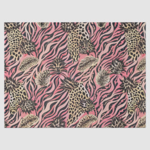 Pink Animal Print Fusion - Nahtloses Muster Seidenpapier