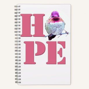 Pink Anna's Hummingbird Foto HOPE 8x5 Notebook Notizbuch