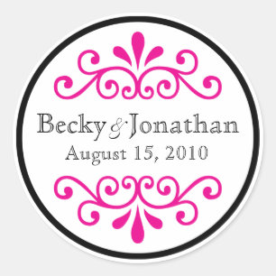 Pink, anpassbar, Monogramm Aufkleber