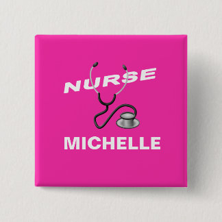 PINK Anpassbare Namenskurse Button