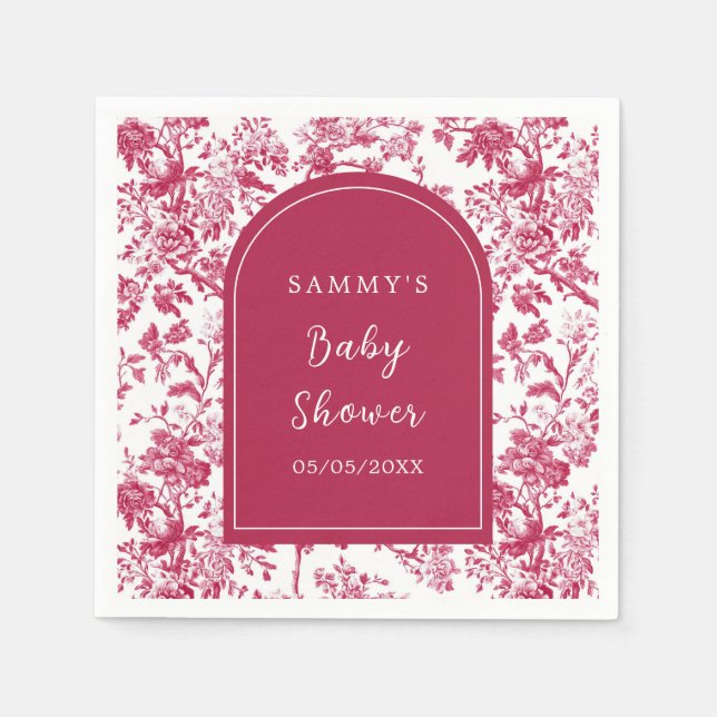 Pink Antique Chinoiserie Babydusche Serviette (Vorderseite)