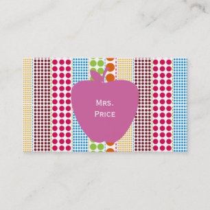 Pink Apfeljunge Dots Lehrer Visitenkarte