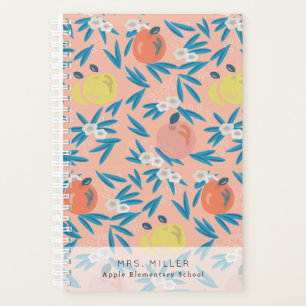 Pink Apple floral Muster Lehrer Planner Planer