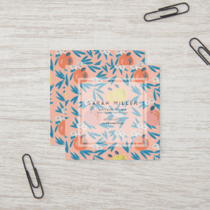 Pink Apple floral Muster Lehrer Sq Visitenkarte