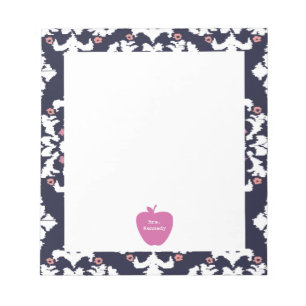 Pink Apple Ikat Lehrer Notizblock